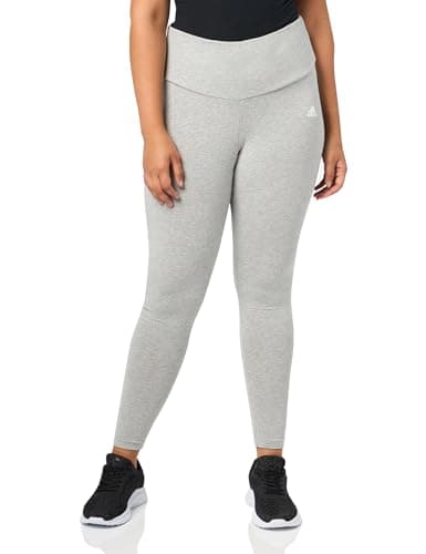 Image of adidas Women's Loungewear Essentials High-Waisted Logo Leggings, Medium Grey Heather, 2x