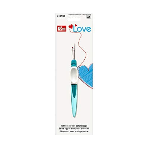 Image of Prym PrymLove Small Ergonomic Design Stitch Seam Ripper/Quick Unpick Love, Metal/Plastic, Turquoise, 18.5 x 9.5 x 2 cm, 610933-1