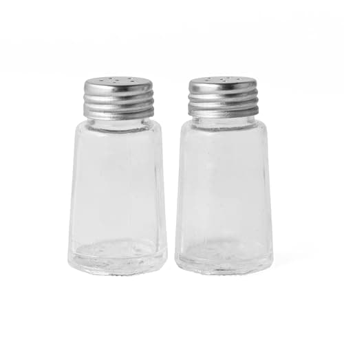 Image of Salter 750 CLXR Salt & Pepper Shakers - Set of 2, Mini Classic Seasoning Mills, BPA-Free Glass, Stainless Steel Screw Caps, Kitchen, Café, Bistro Use, Lightweight, Capacity: 30g Salt/15g Pepper