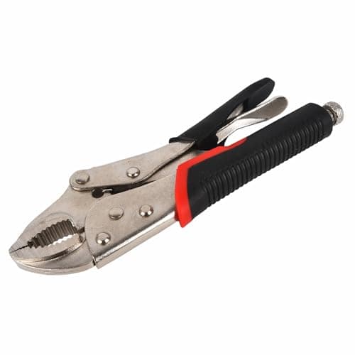 Image of Locking Pliers Mole Grips Heavy Duty Adjustable C Type Curved Jaw Self Lock Pliers for Electrical Pipeline Automobile Maintenance Black red (7" 175mm)