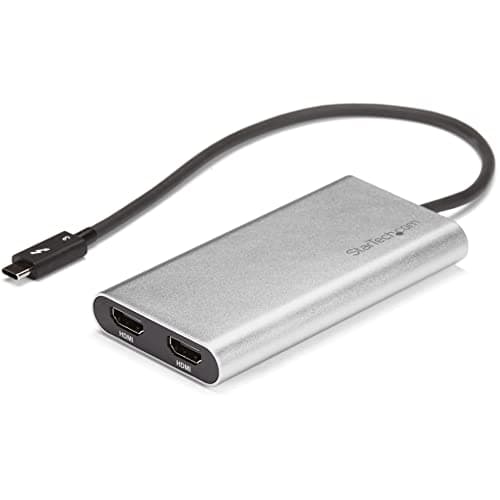 Image of StarTech.com Thunderbolt to Dual HDMI 2.0 Adapter, Dual 4K 60Hz Thunderbolt to HDMI Converter, 2x Monitor Video Display Adapter, Mac & Windows