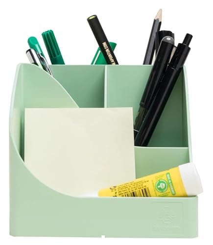 Image of Exacompta - SKU 69580D - 1 Green Sage Pen Wave Autentik 5-Compartment Pencil Holder