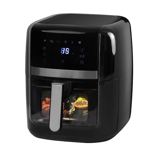 Image of Daewoo 8L Digital Air Fryer with Viewing Window & Divider – Dual Zone Cooking, 6 Presets, LED Display, Shake Reminder – Oil-Free Healthy Cooking, Family Size, Roast, Bake, Dehydrate