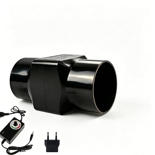 Image of 2 inch 50 mm Inline Extractor Duct Fan with Governor, 36 m³/h Air Flow Exhaust Fan Quiet Blower for Bathroom, Shoe cabinet, Grow Rooms, Doghouse, Motorhome, Attic,Yacht, 50mm-black