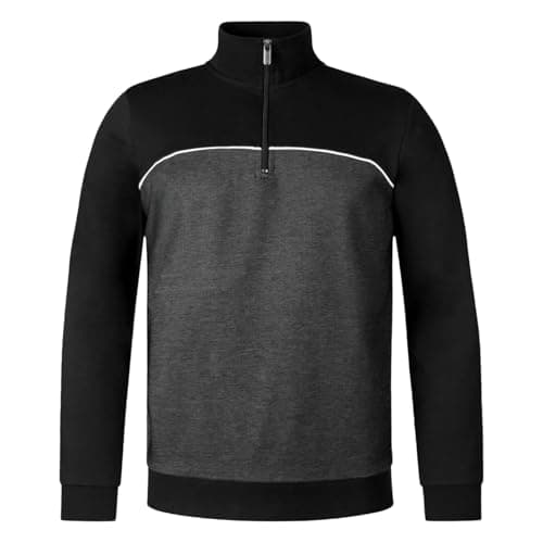 Image of BOSS Mens Quarter Zip Fleece Top Black S