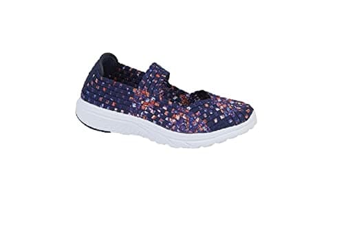 Image of Dek Women's Dolly L9540 Casual Interlaced Elasticated Bar Shoes (Purple/Navy, Numeric_6)