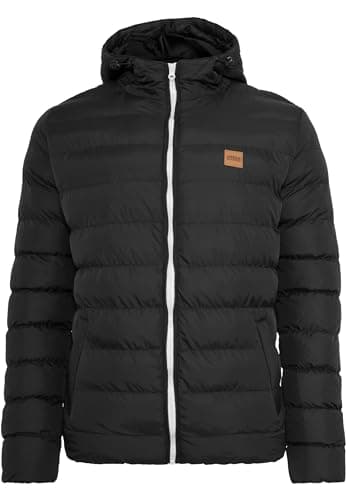 Image of Urban Classics Men's Basic Bubble Jacket, Black (Black/White/Black), S UK
