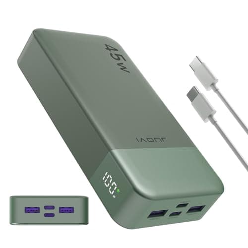 Image of JUOVI Power Bank, 20000mAh 45W Portable Charger, PD3.0 QC4.0 Fast Charging 4-Port with LED Display, Battery Pack Charger Portable for Laptop, iPhone 15 14 13 Pro Samsung S23 S22 (Green)