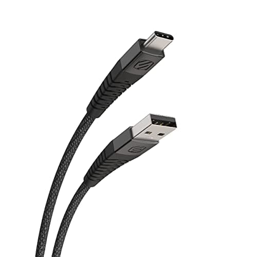 Image of Scosche HDCAB10-SP Strikeline Heavy-Duty Premium USB to Type-C Charge & Sync Braided Cable 10-ft. Black/Space Gray
