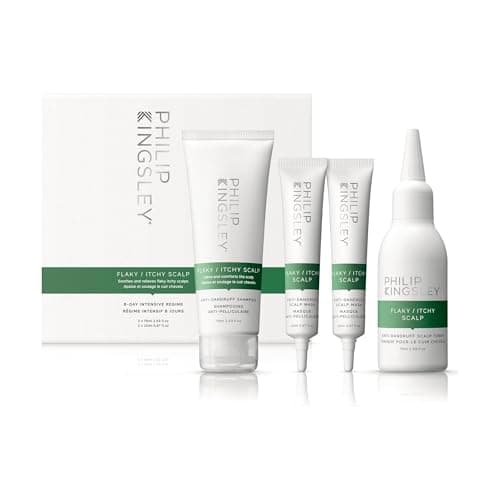 Image of Philip Kingsley | Flaky/Itchy Regime Kit | Anit-Dandruff Shampoo, Toner, and Two Masks For Flaky, Itchy, Dry, Oily Scalps | Cleansing Scalp Care | Kit that Hydrates, Soothes and Calms | Set Of 4