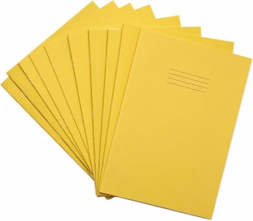 Image of Rhino A4 Exercise Books, 64-Page / 10mm Squared Paper Notebook, 50-Pack, Office & School Stationery Supplies, Yellow