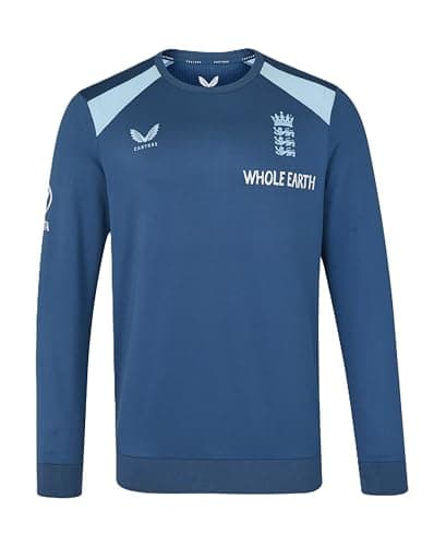 Image of England Cricket Men's Performance Sweatshirt, Navy Ensign, M