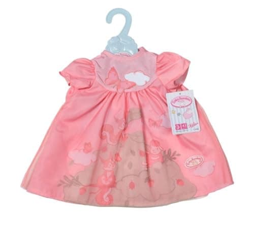 Image of Baby Annabell Pink Dress 709603 - Clothing Items & Accessories for Dolls up to 43cm - Includes Dress and Clothing Hanger - Suitable for Kids from 3+