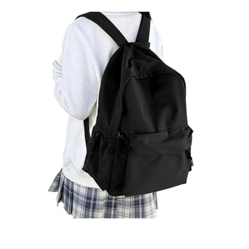 Image of HYC00 School Backpack Womens, Causal Travel School Bags 14 Inch Laptop Backpack Rucksack Bag for Women Teenage Girls Boys Lightweight College Rucksack Water Resistant Bookbag Work Daypack, Black