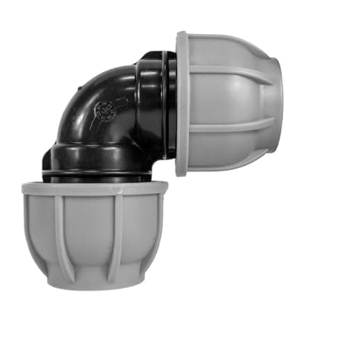 Image of MDPE Compression Fitting PN10 - Elbow 40mm x 40mm - Durable Pipe Connector for Water Supply and Irrigation Systems
