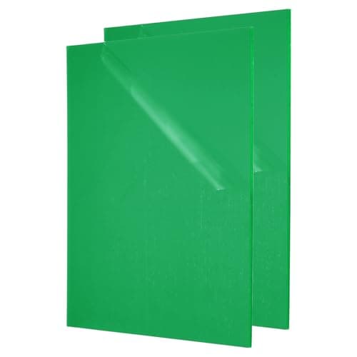 Image of PATIKIL 1/8 Inch Thick Acrylic Sheets, 2Pack 10x8 Inch Plastic Sheet Colorful Board Panel for Sign, DIY, Painting, Art Craft, Green