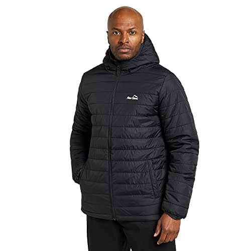 Image of Peter Storm Men's Blisco II Lightweight, Water Repellent & Insulated Jacket with Hood and 2 Pockets, Cold Weather & Winter Padded Puffer Coat, Black, S