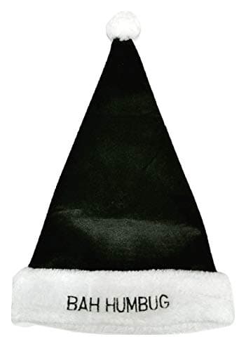 Image of L&L® Unisex Father Christmas Bah Humbug Black Santa Hat XMAS For Adult