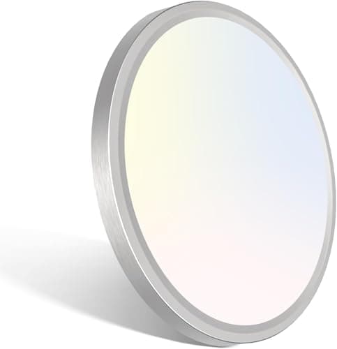 Image of libtit 18CM Ceiling Light Flush Mount Brushed Nickel, 15W 1500LM Led Ceiling Light 3000K/4000K/6500K Color Options, Thin Flat Light Fixtures Ceiling Mount for Ceiling Bathroom Hallway Closet
