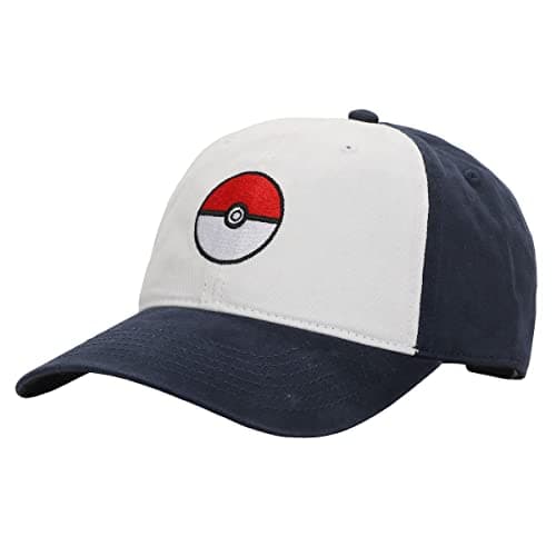 Image of Pokemon Pokeball Adjustable Hat with Pre-Curved Bill