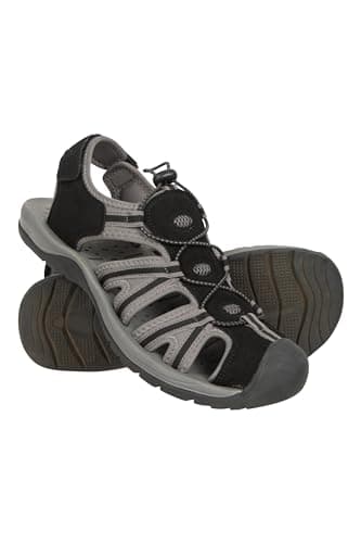 Image of Mountain Warehouse Bay Reef Mens Shandals - Synthetic Upper Shoes, Neoprene Lining Sandals, Lightweight, Cushioned Foam Footwear - Spring Summer, Walking, Travel Black Adult Shoe Size 8