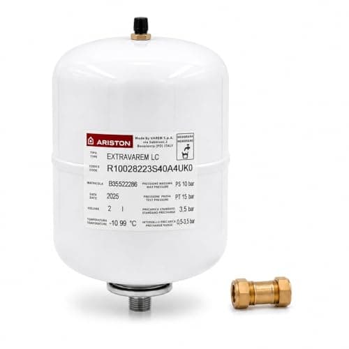 Image of LavaTap - Ariston KIT A 2L Expansion Vessel Kit Genuine Ariston Part with Non Return Valve Boiler Expansion Tank for Heating Systems Pressure Control