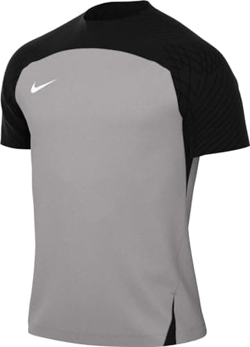 Image of NIKE DR0889-052 M NK DF STRKE III JSY SS T-Shirt Men's Pewter Grey/Black/Black/White Size M