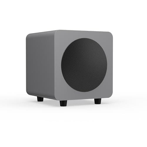 Image of Kanto SUB6 Sealed Powered Subwoofer, 200 W Peak Power, 6 Inch Woofer, Quick & Accurate Bass, Ultra-Compact Design, Matte Grey