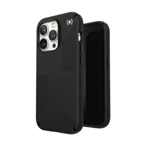 Image of Speck Presidio2 Grip - Non-Slip iPhone 14 Pro Case (Black/Black/White)