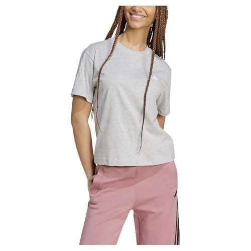 Image of adidas Women's Essentials Small Logo T-Shirt, Medium Grey Heather, M