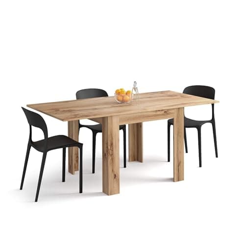 Image of Mobili Fiver, Square extendable dining table, 90x(180) x90 cm, Eldorado, Rustic Oak, Made In Italy