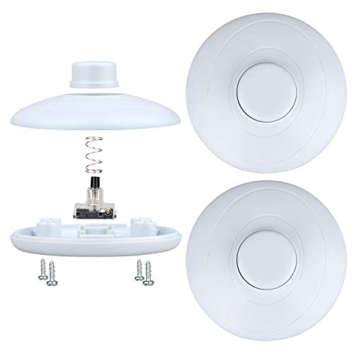 Image of Helunsi 3Pcs Floor Lamp Foot Switch, White Foot Pedal Switch, Round Floor Lamps Foot Inline Switch, Step ON OFF Spring Push Button, for Control Replacement Floor Lamp Extension Cord Parts - Pack of 3