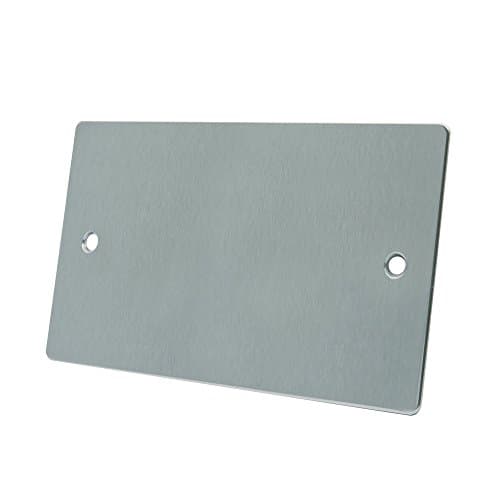 Image of AET FSC2GBP Double 2-Gang Satin Chrome Flat Electrical Blanking Plate