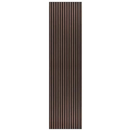 Image of Decoranddecor Acoustic Slat Wood Wall Panel and Ceiling Panelling Decorative 3D MDF 240 cm x 60 cm - Smoked Oak