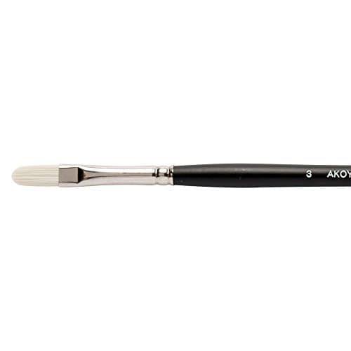 Image of Jackson's : Akoya : White Synthetic Bristle Hair Brush : Filbert : No.3