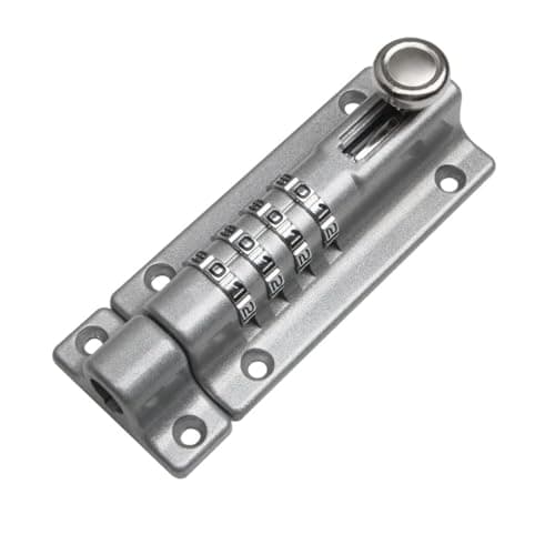 Image of WANGCL Combination Locking Bolt 4 Digit Sliding Lockable Padbolt Sliding Heavy Duty 120mm Stainless Steel with Anti-Tamper Screws(Silver)