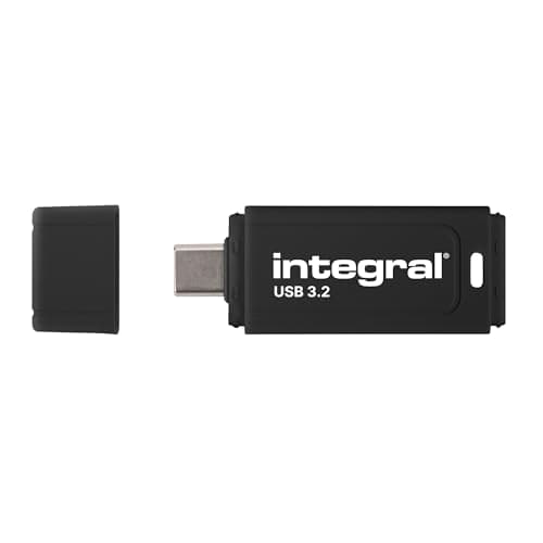 Image of Integral USB-C Black 32GB USB 3.2 Gen 1 Flash Drive - High-Speed Type-C/USB 3.1/3.0, Read 150MB/s, Write 30MB/s, Plug-and-Play, Portable Storage for PC, Mac, Laptop