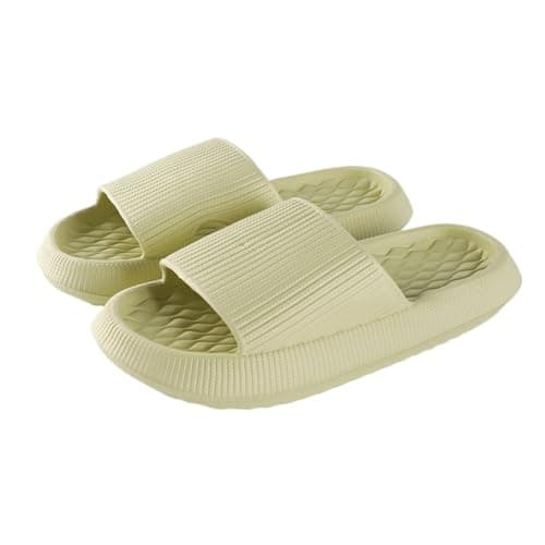 Image of ERLINGO Cloud Sliders for Women and Men, Non-Slip Shower Bathroom Slippers, Pillow Slides for Beach, Pool, and Outdoor Use (Green, Adult, Women, 6, Numeric Range, UK Footwear Size System, 7, Medium)