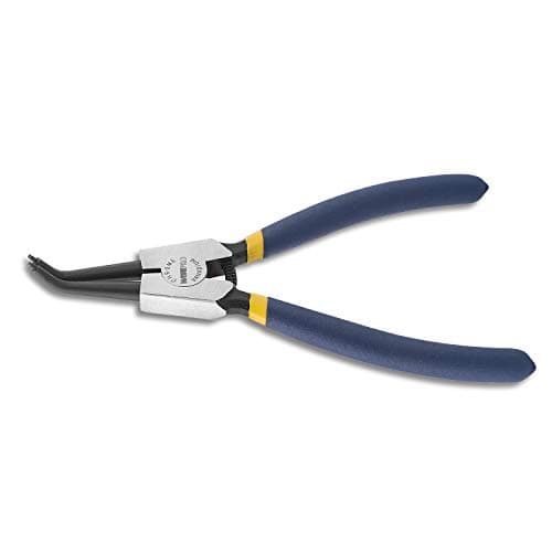 Image of WISEPRO Circlip Pliers External Heavy Duty Snap Ring Pliers with Bent Jaw for Ring Removing and Retaining 7 Inch