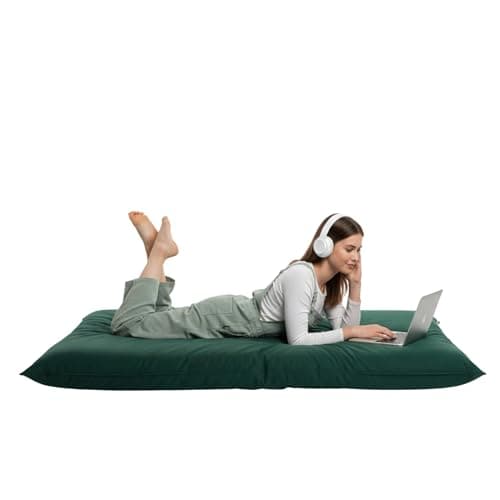 Image of Kosiproducts Beanbag Floor Square Cushions Pillow indoor outdoor garden Water Resistant 100% Polyester [50cmx50cm, Green]