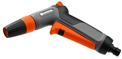Image of Gardena Classic Cleaning Nozzle: Water Nozzle for Cleaning and Spraying, with Impulse Trigger and Lock, Frost Protection, Packaged (18301-20)