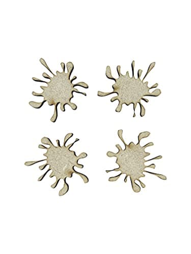 Image of 16x Paint Splat Spray Painting 3cm Wood Craft Embelishments Laser Cut Shape MDF
