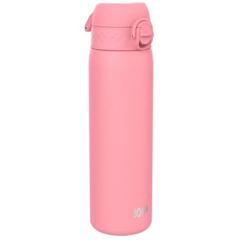 Image of ION8 Vacuum Insulated Steel Water Bottle, 500 ml/17 oz, Leak Proof, Easy to Open, Secure Lock, Dishwasher Safe, Fits Cup Holders, Carry Handle, Scratch Resistant, Metal Water Bottle, Rose Pink