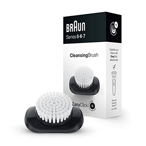 Image of Braun EasyClick Cleansing Brush Attachment For New Generation Series 5, 6 and 7 Electric Shaver, Cleans, Exfoliates and Refines Your Skin, White