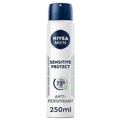 Image of NIVEA Men Sensitive Protect Spray (250ml), Long-Lasting Deodorant Spray for 72H Protection, Gentle Anti-Perspirant for Sensitive Skin -Pack of 6
