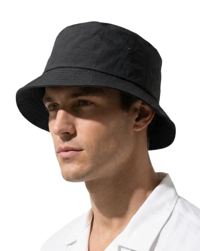 Image of Zylioo X-Large Quick Dry Bucket Hats,Big UV/UPF 50 Fishing Hat,Oversized Sun Protection Lightweight Summer Outdoor Walking Hat Black
