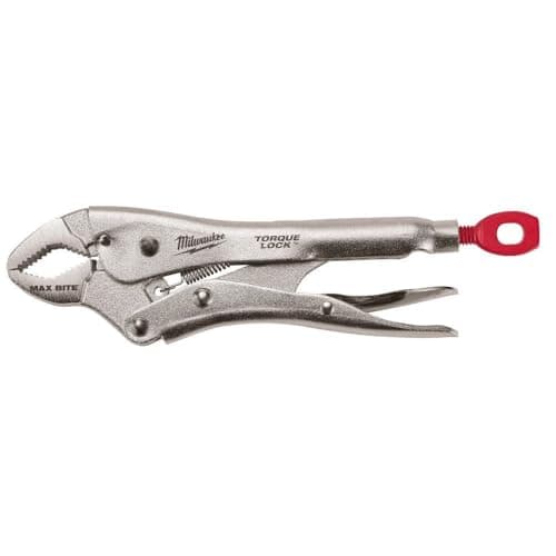 Image of Milwaukee 48 22 3607 7-Inch/170 mm Max Bite Curved Jaw Locking Plier - Silver