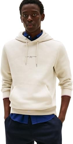 Image of Tommy Hilfiger Men’s Hoodie, Off-White (Newsprint), L