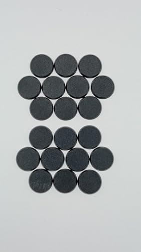 Image of Just Rolling 6's Round Plastic wargaming Bases (25 Pcs) - Black Miniature Bases for Wargaming Miniatures Figures - Model Painting Plastic Figures Wargame Miniatures (25 MM Round Base)