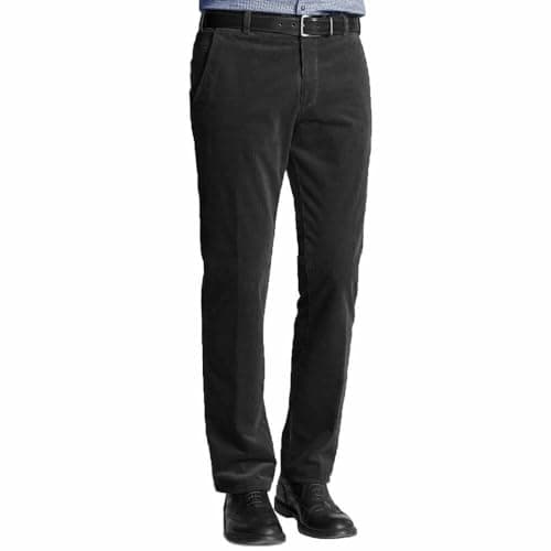 Image of Gillicci Mens Warm Heavy Smart Formal Work Casual Plain Cord Corduroy Trousers (UK, Waist & Inseam, 32, 29, Black)